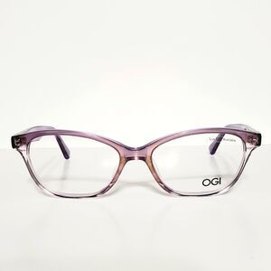 Women's OGI Violet Chameleon Cat Eyeglasses Frames & Case 50-16-140 Japan Made